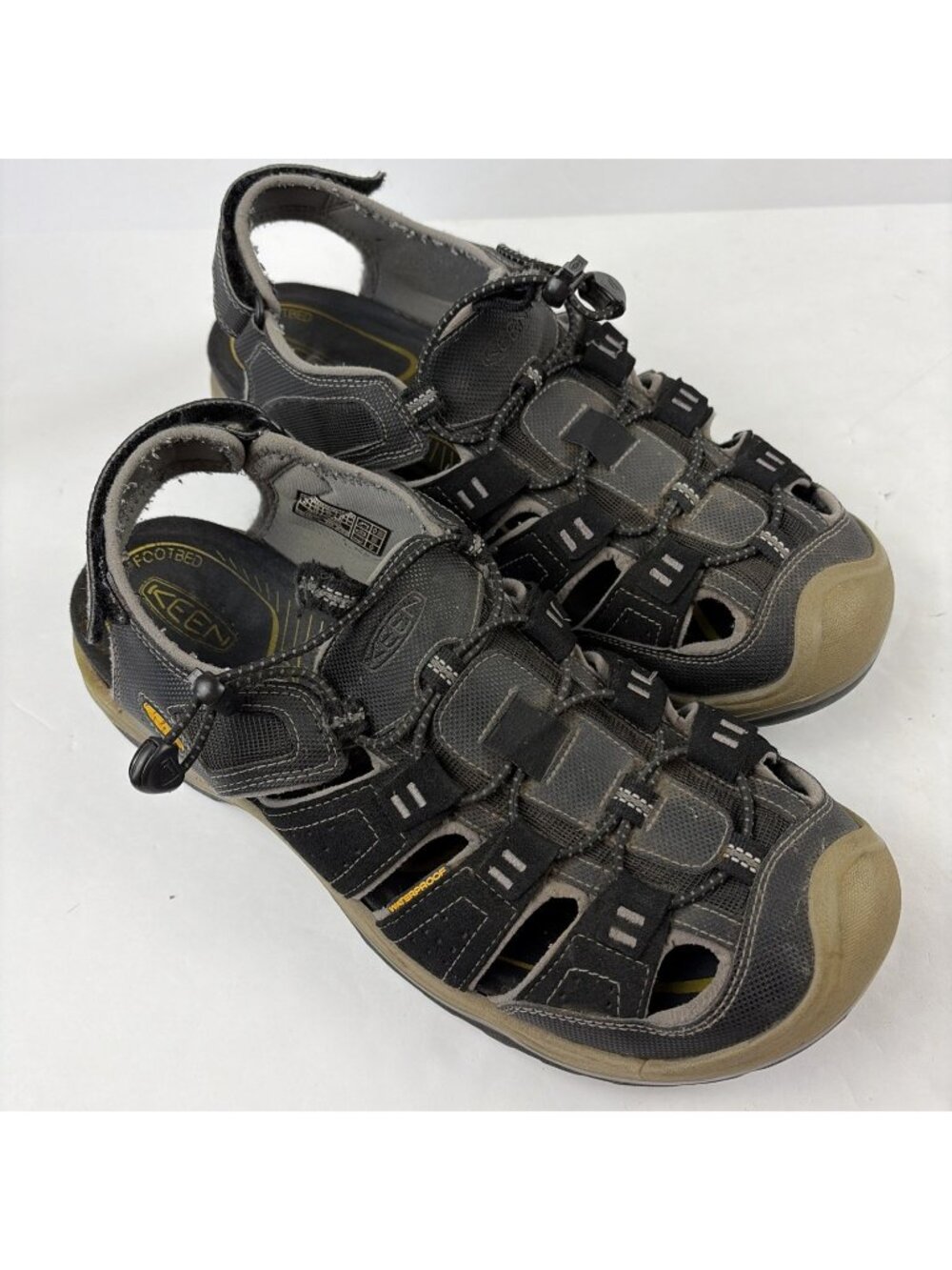 KEEN Rialto II H2 Sandals Mens 13 Waterproof Leather Closed Toe Hiking Black